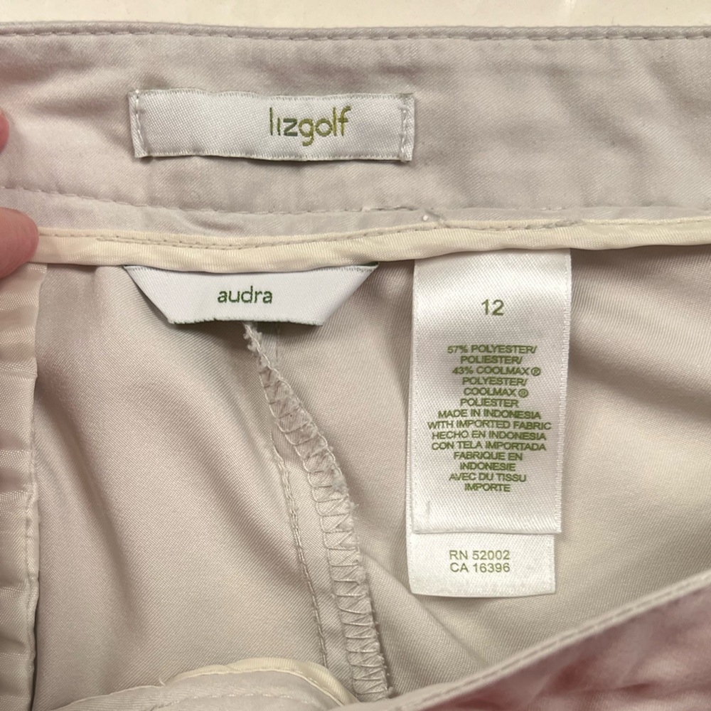 Liz Golf Audra Cropped Gold Pants Sz 12 - Picture 5 of 5